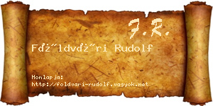 Földvári Rudolf névjegykártya
