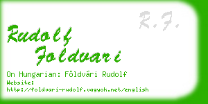 rudolf foldvari business card